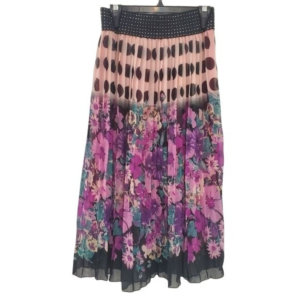 Maccine | Multicolor Floral & Polka Dot Skirt